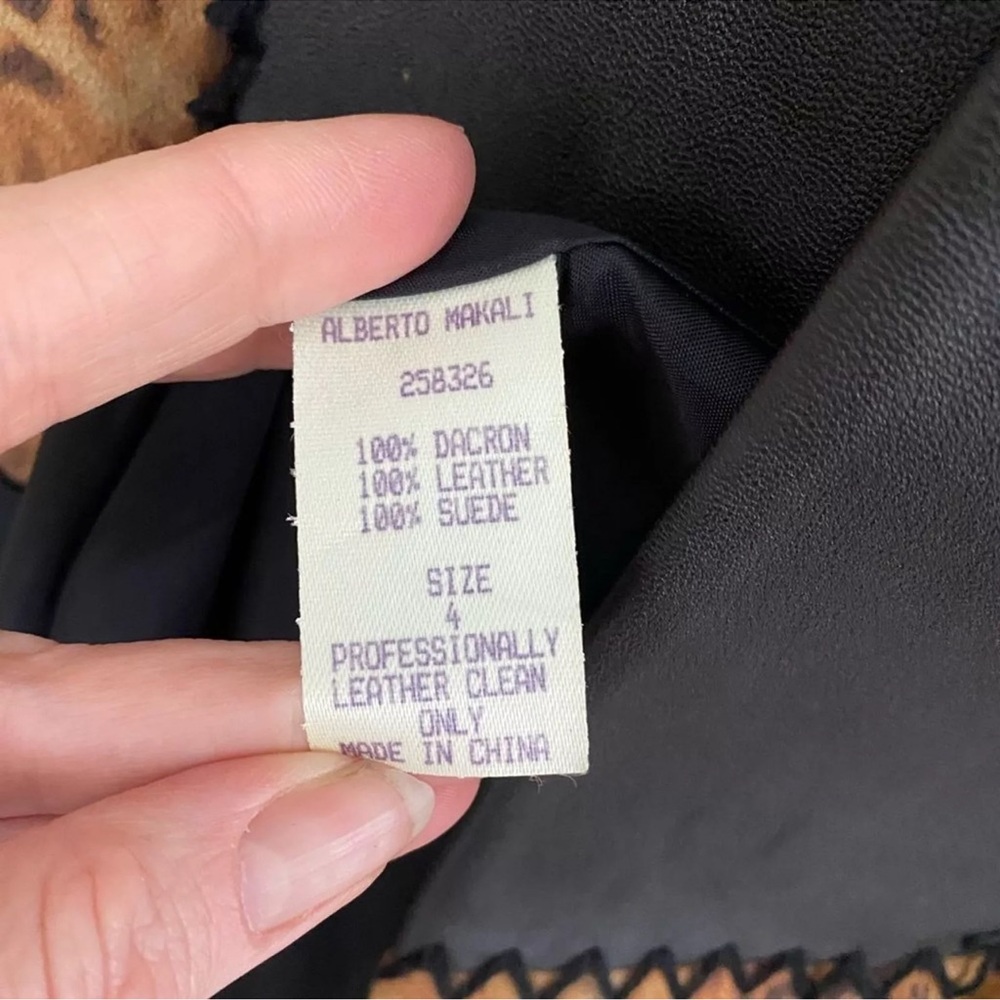 Suede Leather Patchwork Duster Jacket Coat - Picture 11 of 16